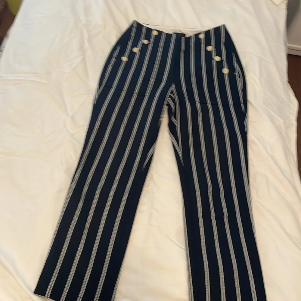 J. Crew Sailor Pant in Stripe Navy and White - Picture 6 of 14